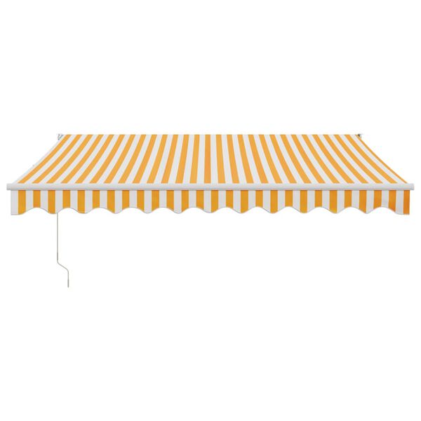 vidaXL Retractable Awning Yellow and White 3x2.5 m Fabric and Aluminium