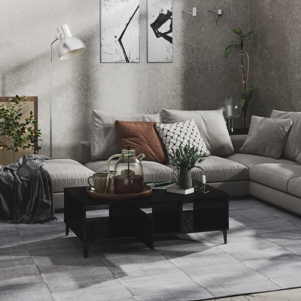 vidaXL Coffee Table High Gloss Black 103.5x60x35 cm Engineered Wood