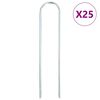 vidaXL Ground Pegs U Shape 25 pcs 20x3.5 cm Galvanised steel