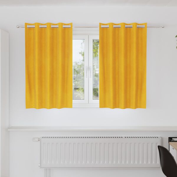 vidaXL Blackout Curtains 2 pcs Mustard Yellow 140 x 140 cm Velvet