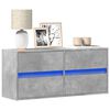 vidaXL TV Wall Cabinet with LED Lights Concrete Grey 100x31x45 cm