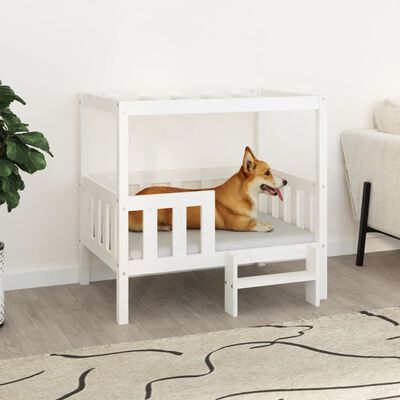 vidaXL Dog Bed White 95.5x73.5x90 cm Solid Wood Pine