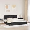 vidaXL Storage Bed with Headboard Black 200 x 200 cm Engineered Wood
