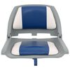 vidaXL 2 Piece Foldable Boat Seat Set with Blue-white Pillow