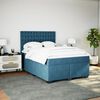 vidaXL Box Spring Bed with Mattress Blue 140x190 cm Velvet