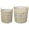 vidaXL Planter Basket GENDT 2 pcs Natural Grey Kubu Rattan