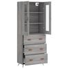 vidaXL Highboard Grey Sonoma 69.5x34x180 cm Engineered Wood