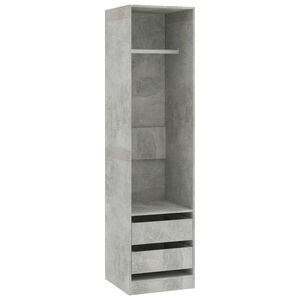 vidaXL Wardrobe with Drawers Concrete Grey 50x50x200 cm Engineered Wood