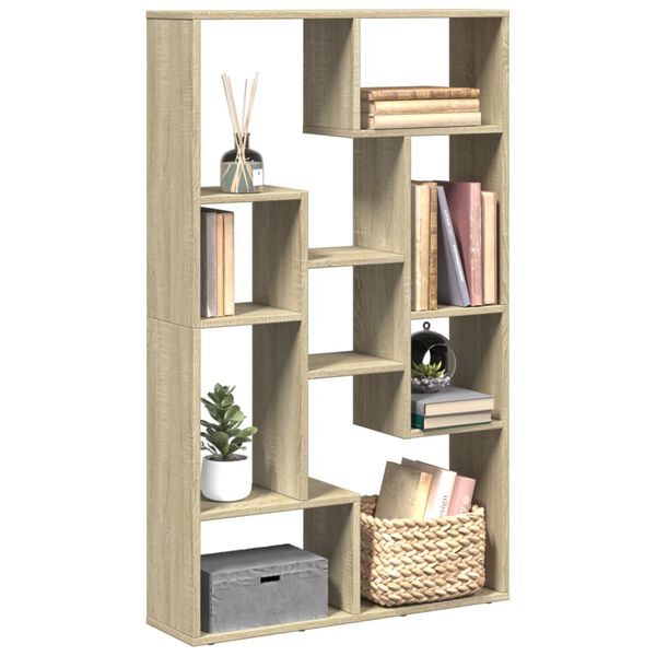 vidaXL Bookcase Sonoma Oak 72x20x120.5 cm Engineered Wood
