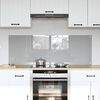 vidaXL Kitchen Backsplash 2 pcs Light Grey 70 x 50 cm Tempered Glass