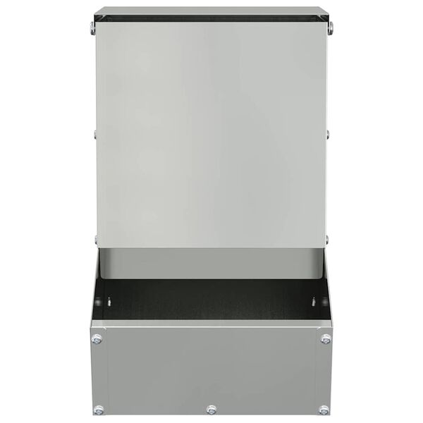 vidaXL Rabbit Feeder Silver 17.5 x 26 x 28.5 cm Galvanised Steel