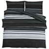 vidaXL 2 pcs 200 x 220 cm + 80 x 80 cm 100% Cotton Black Stripes