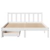 vidaXL Bed Frame without Mattress White 135x190 cm Double Solid Wood Pine