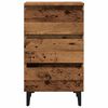 vidaXL Bed Cabinet with Metal Legs Old Wood 40x35x69 cm
