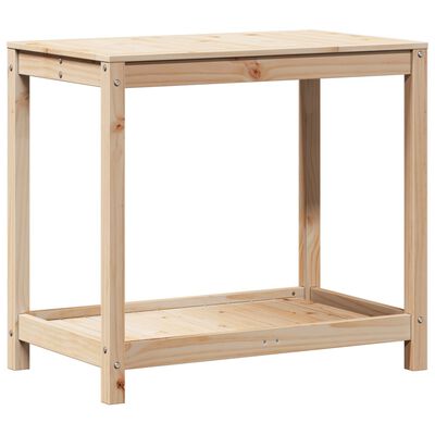 vidaXL Potting Table with Shelf 82.5x50x75 cm Solid Wood Pine