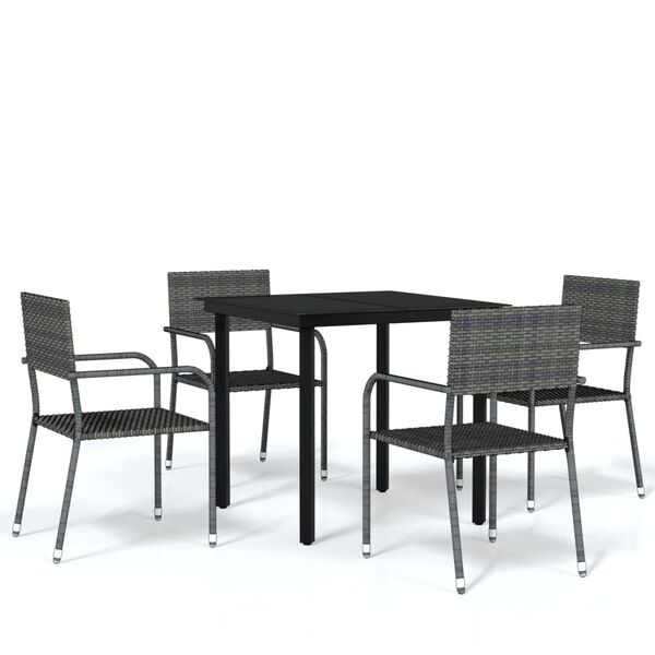 vidaXL 5 Piece Garden Dining Set Grey