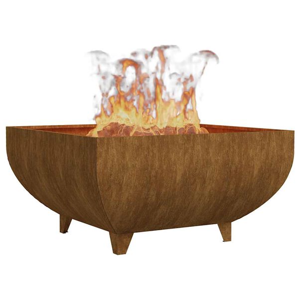vidaXL Fire Pit 80x80x42 cm Corten Steel