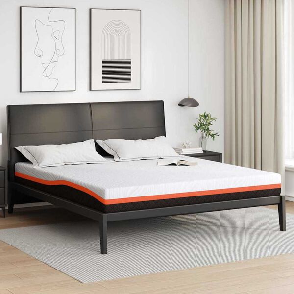 vidaXL Mattress White and Black 180 x 200 cm Gel-Infused Foam