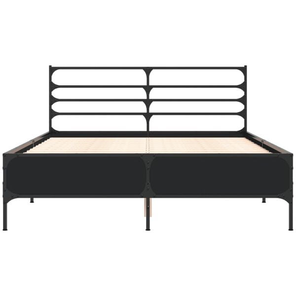 vidaXL Bed Frame without Mattress Black 135x190 cm Double