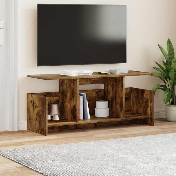 vidaXL TV Stand Smoked Oak 102 x 35 x 45 cm Engineered Wood