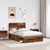 vidaXL Bed Frame with Headboard Old Wood 120 x 200 cm Solid Pine Wood