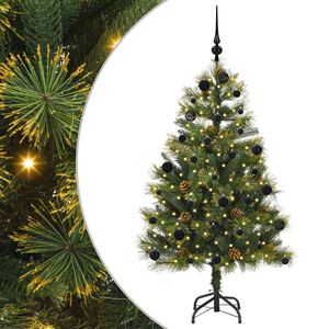 vidaXL Artificial Hinged Christmas Tree with Cones Green 150 cm