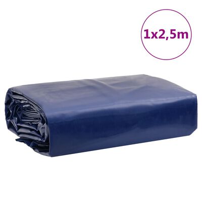 vidaXL Tarpaulin Blue 1x2.5 m 650 g/m²