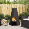 vidaXL Fire Pit Black 50 x 50 x 100 cm Steel