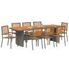 vidaXL Garden Dining Set 9 pcs Grey and Brown Poly Rattan