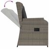 vidaXL Garden Bench with Cushion 2 pcs Grey Poly rattan