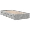 vidaXL Bed Frame with Drawers without Mattress Concrete Grey 75x190 cm Small Single
