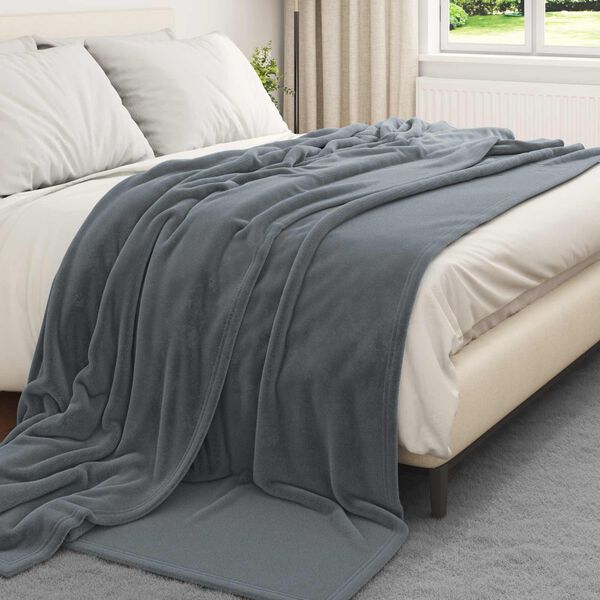 vidaXL Throw Blanket Dark Grey 240 x 270 cm Fleece
