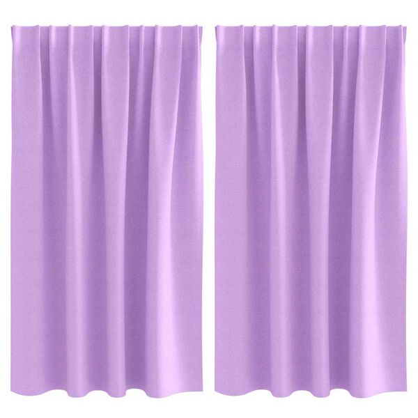 vidaXL Blackout Curtains with Rings 2 pcs Purple 140 x 140 cm