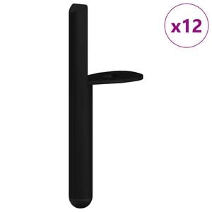 vidaXL Furniture Feet 12 pcs Black 66 x 36 x 160 mm Iron