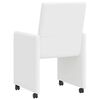 vidaXL Dining Chairs with Wheels 2 pcs White 57 x 66 x 94 cm