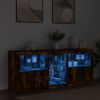 vidaXL Sideboard with LED Lights Smoked Oak 162x37x67 cm