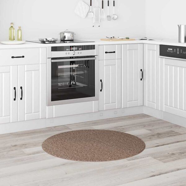 vidaXL Anti-slip Shaggy Rug Brown 90 x 90 cm PP