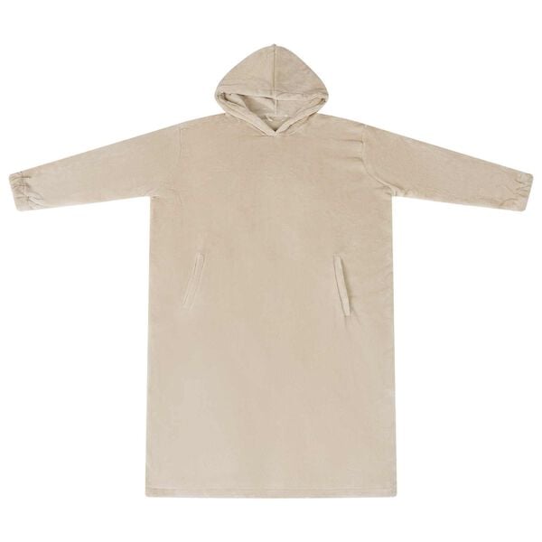 vidaXL Blanket Hoodie Beige S Flannel