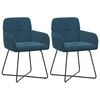 vidaXL Dining Chairs 2 pcs Velvet Blue 59 x 56.5 x 86 cm