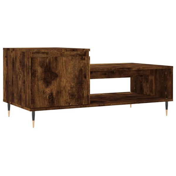 vidaXL Coffee Table Smoked Oak 100x50x45 cm Engineered Wood