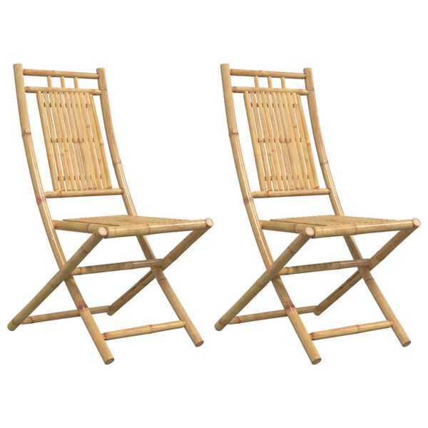 vidaXL Folding Garden Chairs 2 pcs 46x66x99 cm Bamboo