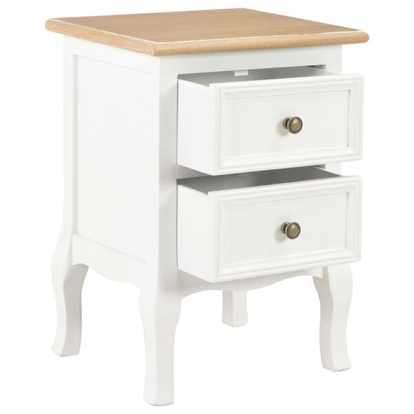 vidaXL Bedside Cabinet 2 pcs White 35x30x49 cm MDF