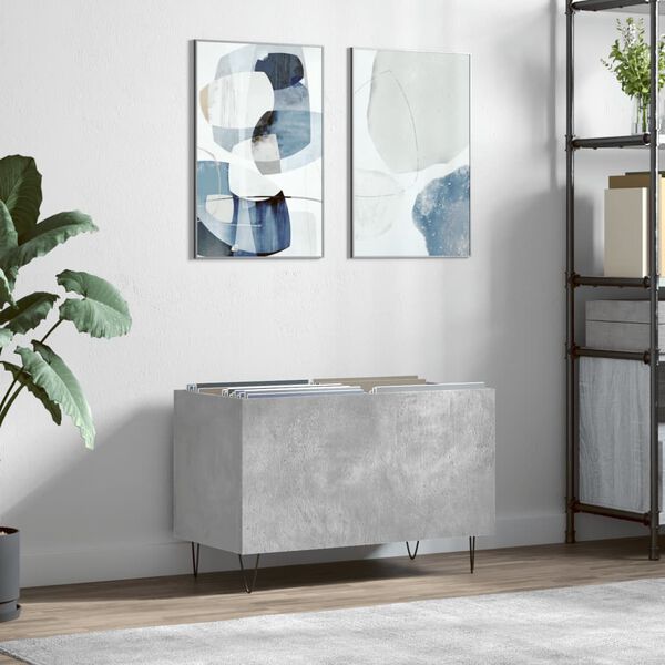 vidaXL Record Cabinet Concrete Grey 74.5x38x48 cm Engineered Wood