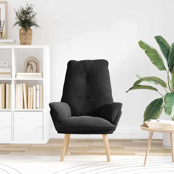 vidaXL Armchair Black 61 x 78 x 98 cm Sherpa Fabric
