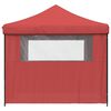 vidaXL Foldable Party Tent Pop-Up with 4 Sidewalls Burgundy