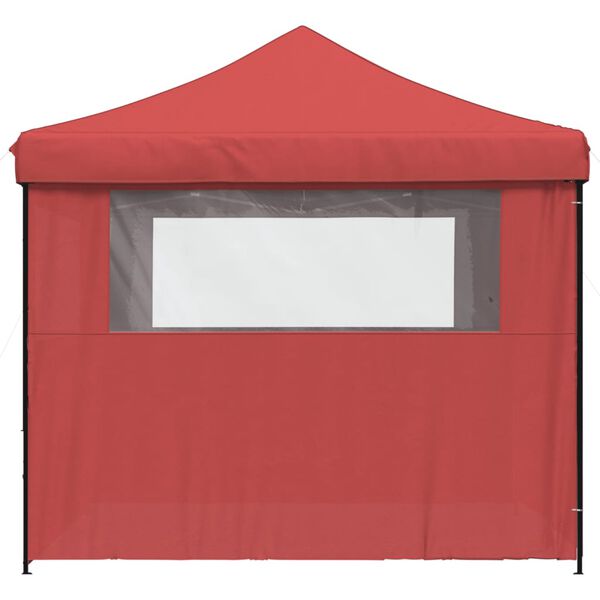 vidaXL Foldable Party Tent Pop-Up with 4 Sidewalls Burgundy