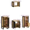 vidaXL Bathroom Furniture Set with Door 4 pcs Brown Solid Reclaim Wood
