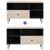 vidaXL TV Cabinet with Drawer White 80 x 33.5 x 46 cm Solid Mango Wood