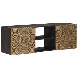 vidaXL TV Cabinet with Shelf with Storage Brass 105 x 30 x 35 cm
