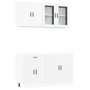 vidaXL 4 Piece Kitchen Cabinet Set Porto White Engineered Wood